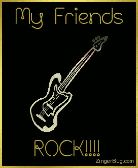 Glitter Graphic Comment: My Friends Rock 3d Guitar Graphic