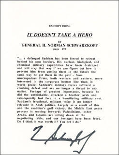 GENERAL H. NORMAN SCHWARZKOPF - TYPESCRIPT SIGNED - DOCUMENT 176843