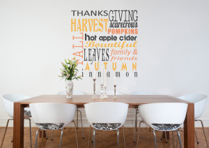 Thanksgiving Subway Art Wall Decal