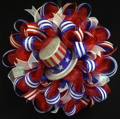 RWB Memorial or Labor Day Wreath, 4th of July, Veterans Day, Rwb, Poly ...