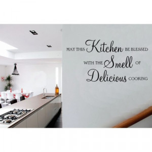 May This Kitchen Be Blessed Delicious Cooking Quote Vinyl Wall Art ...