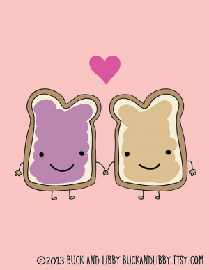 Peanut Butter Loves Jelly Illustration Print by Buck and Libby We ...