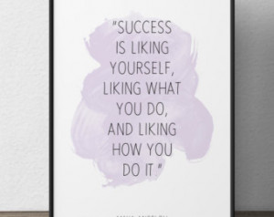 Success is liking yourself, Maya A ngelou, Inspirational Quote, Wall ...