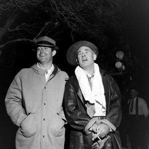 Director Frank Capra (right, with unidentified man) on the set of It's ...