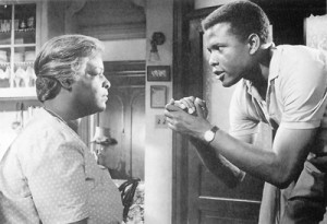 Claudia McNeill and Sidney Poitier as Lena Younger and her son Walter ...