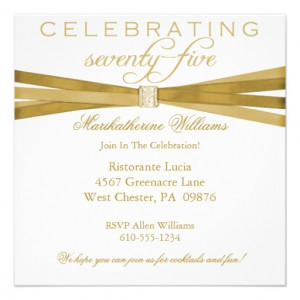 Elegant 75th Birthday Party Invitations