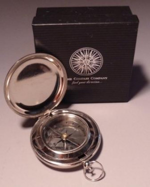 Silver Pocket Compass With Custom Engraving 1.75