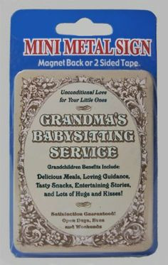 Grandma's Babysitting Service with List of Grandchildren Benefits Mini ...