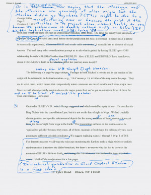 Carl Sagan/Ann Druyan letter (page 1 of 2) to Warner Brothers ...