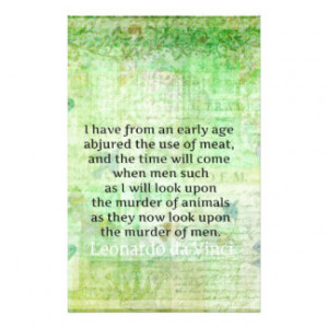 Leonardo da Vinci Animal Rights quote vegan Stationery Paper