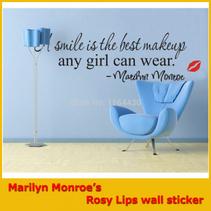 Sexy Marilyn Monroe Rosy Lips Celebrity Quotes Famous Quotation Vinyl ...
