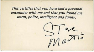 Il comico Steve Martin («Questo (biglietto) è la prova che tu hai ...
