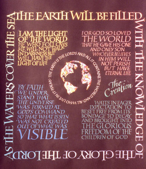 Bible quotes on black paper