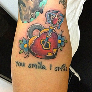 Heart Key Padlock Quote Color Arm Tattoo Uncategorized Tattoos Picture