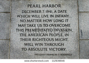 Franklin Roosevelt made after Japanese attack on Pearl Harbor ...