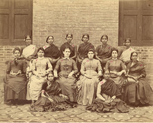 Telugu Christian women with missionaries circa 1879