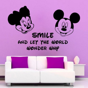 Disney Mouse Wall Decals Smile Wall Quotes Children Vinyl Sticker ...