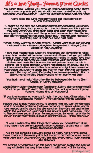 It’s a Love Story! {Famous movie quotes}