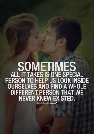 SOMETIMES all it takes one special person to help us look inside ...