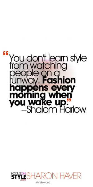 ... Shalom Harlow Subscribe to the daily #styleword here: http://www