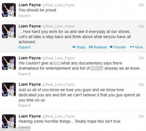 Angry: Liam hit out at the documentary via his Twitter page, defending ...
