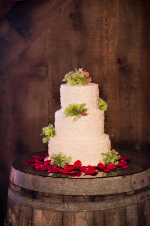 White wedding cake | Rustic Fall Wedding In Burgundy Hues At Olympia ...