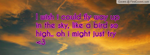 wish i could fly way up in the sky, like a bird so high.. oh i might ...