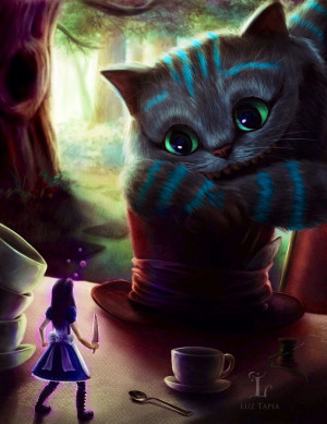 Alice in Wonderland and Cheshire Cat character illustration via www ...