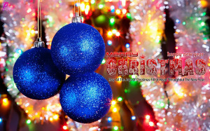 ... on the Christmas Tree Blue Christmas Greetings Wishes Quotes Wallpaper