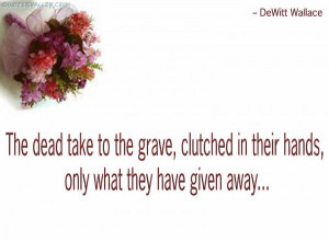 The Dead Take To The Grave, Clutched In Their Hands