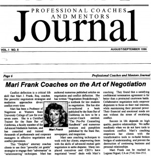 Mari Frank coaches on the art of negotiation