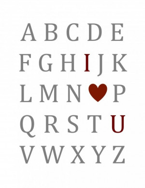 Valentine's alphabet printable