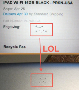 Thinking about engraving your new iPad with some custom ASCII art ...