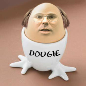 Dougie - an egg with sideburns by Kev Williams