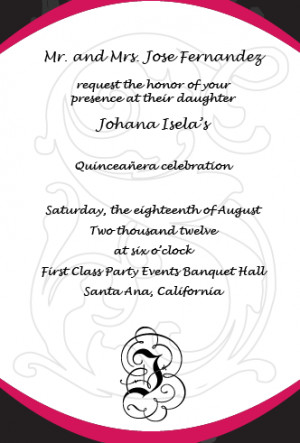 Quinceañera invitations template when one parent is deceased: