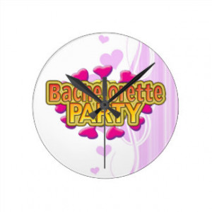 pink heart bachelorette party crazy neon wild fun clock