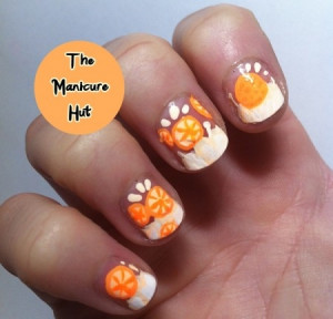 Orange cream manicure