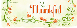 Be Thankful Rose Heart Flowers Facebook Cover Layout