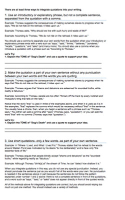 ... link to this handout about incorporating quotes into your own writing