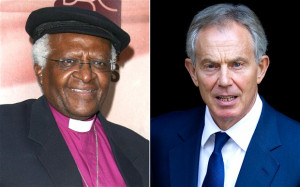Archbishop Desmond Tutu called today for Tony Blair and George Bush to ...