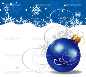 Christmas Balls Blue Background