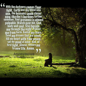 Quotes Picture: with the darkness comes your light earth and sky blend ...