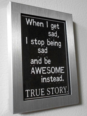 Refrigerator Magnet Silver Metal Frame Black and White Awesome Quote