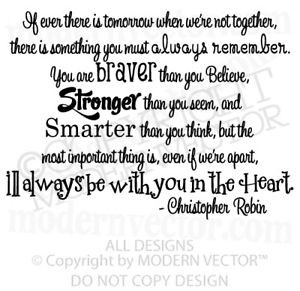 winnie the pooh quote vinyl wall decal christopher r ebay