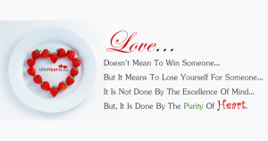 Love… It Is Done By The Purity Of Heart