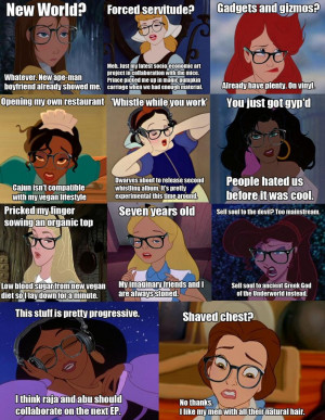 estas son las princesas de Disney en versión Hipster , con lentes ...