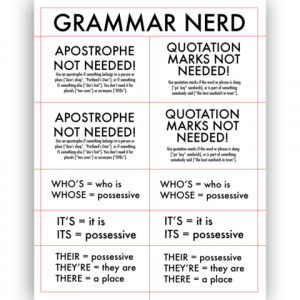 Grammar Geekery is in my Nature- Cool Chart