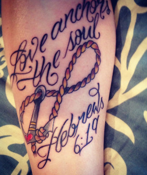 Anchor Infinity Rope Tattoo Quote and rope infinity anchor