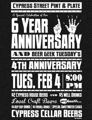 CYPRESS STREET PINT AND PLATE CELEBRATES SIX YEARS OF SUCCESS