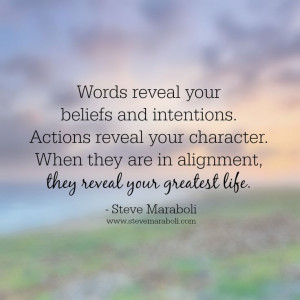 reveal your beliefs and intentions. Actions reveal your character ...